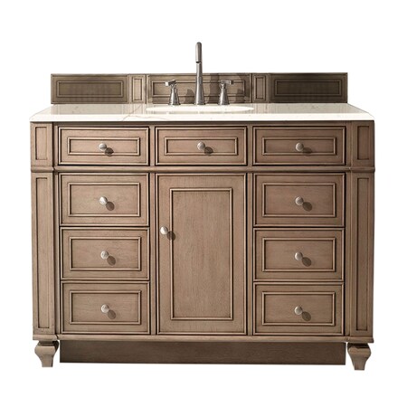 James Martin Vanities Bristol 48in Single Vanity, Whitewashed Walnut w/ 3 CM Eternal Marfil Quartz Top 157-V48-WW-3EMR